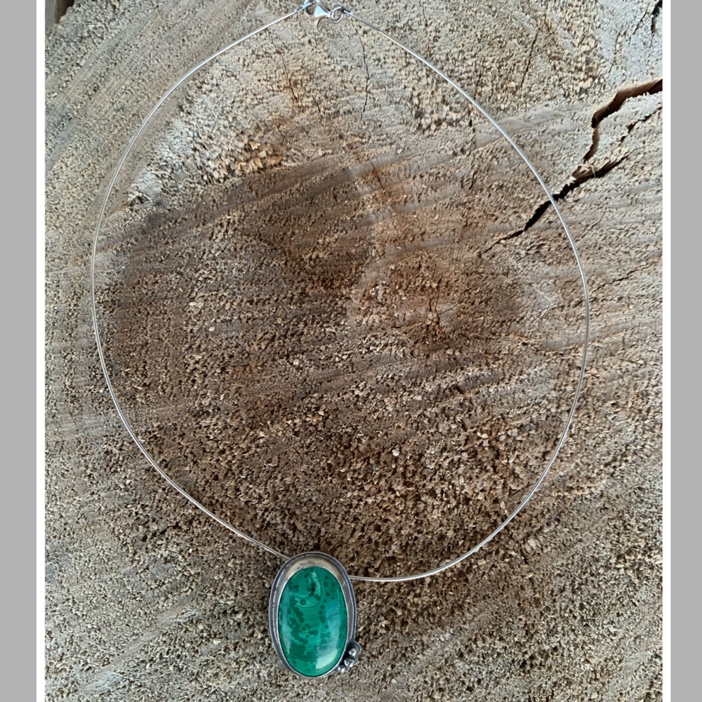 Sterling and malachite necklace